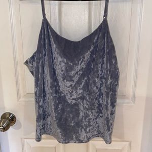 EXPRESS - Gray Crushed Velvet Tank w/ Built in Bra